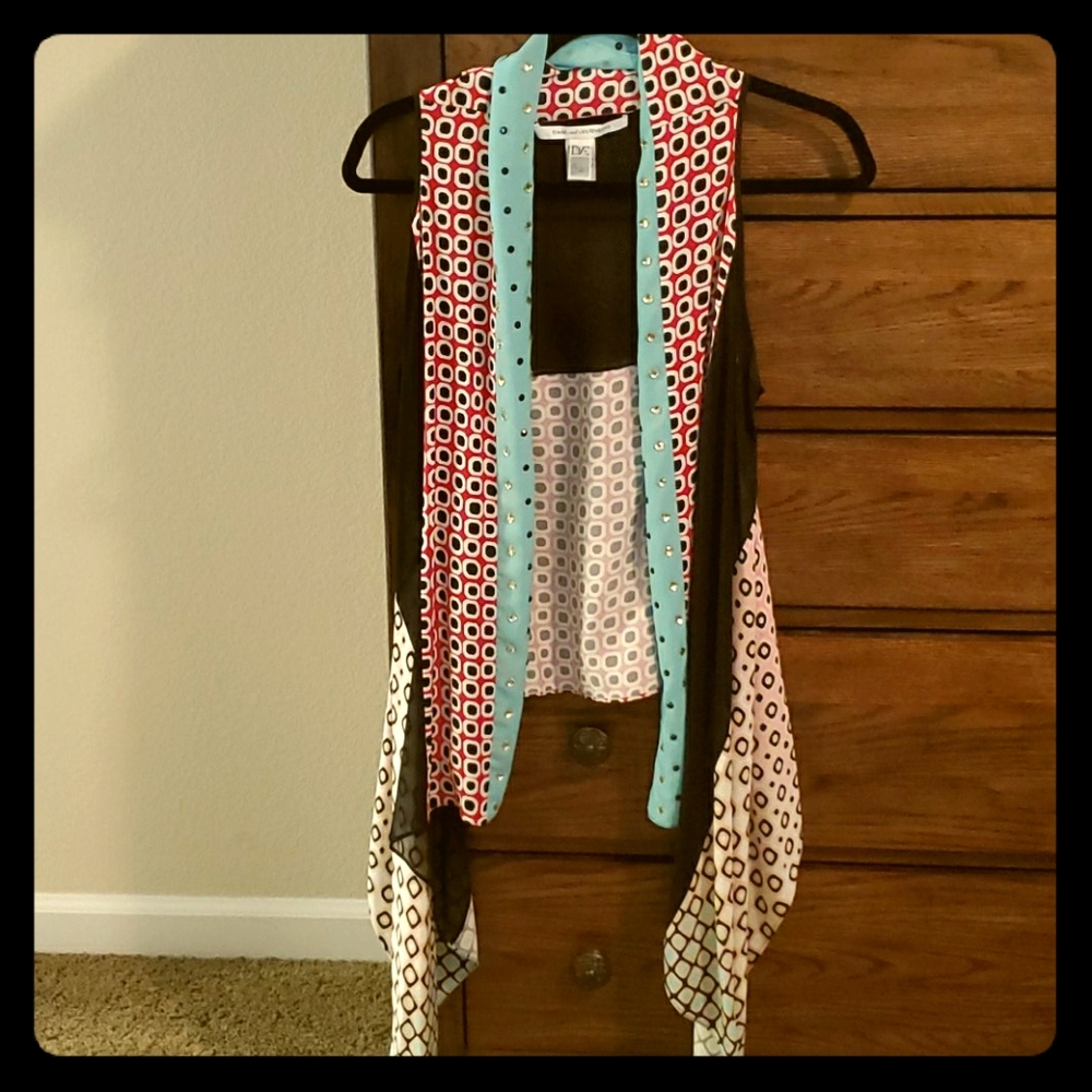 Diane Von Furstenberg silk vest/ cover up